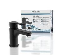 Schütte 44106 Grifo Mezclador, válvula emergente, Monomando para Lavabo, Color Negro Mate