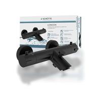 Schütte 52476 LONDRES - Grifo termostático para baño, protección anti-escaldaduras, negro mate