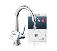 Grifo de cocina SCHÜTTE 79119 Cornwall, grifo de fregadero de baja presión con caño alto, mezclador monomando, grifo de cocina giratorio 360° de bajo consumo, cromado