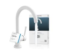Schütte 79129 Baja presión, Fregadero con caño Alto, Mezclador Monomando, Ahorro de energía, Giratorio 360°, Grifo de Cocina, Acero Inoxidable