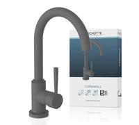 SCHÜTTE 79164 Cornwall - Grifo de cocina giratorio de 360 grados, grifo mezclador para fregadero con mezclador monomando, grifo de fregadero de cocina, antracita mate