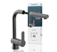 Schütte 79720 alcachofa extraíble, Cocina con función de Ahorro de energía, Grifo Mezclador Monomando para Fregadero, Color Grafito Mate