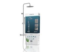 Schütte AQUADUCT 60044-Sistema termostática Lluvia Grande (diámetro de 25 cm) Mano Ajustable, Juego Barra Grifo, Columna, Panel de Ducha, Cromo, Chrom, Redondo