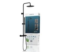 SCHÜTTE AQUADUCT 60074, Sistema de ducha termostático, juego de ducha con ducha de lluvia grande) y ducha de mano ajustable, juego de ducha con barra de ducha, ducha con grifo, columna