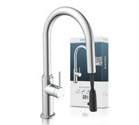 SCHÜTTE Blackpool 79516 - Grifo de cocina con alcachofa extraíble, 360 grados, grifo mezclador monomando para fregadero con alcachofa extensible en cromo