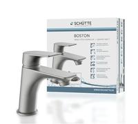 SCHÜTTE BOSTON 33212 Grifo de baño de grafito mate, grifo de lavabo gris, moderno mezclador monomando con desagüe