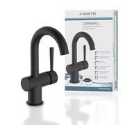 Schütte Cornwall 79016 - Grifo mezclador monomando para lavabo (caño alto), color negro mate