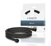 SCHÜTTE Flexo de Ducha 1.5m Con Protección Antitorsión | 150cm de Longitud de Plástico | Conexión Universal | Negro
