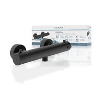 SCHÜTTE LONDON 52466 - Termostato de ducha con protección contra quemaduras a 38 ℃, termostato de ducha, negro mate