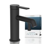 SCHÜTTE LOS ANGELES 33106 LOS ANGELES 33106 - Grifo de baño con desagüe, monomando para baño con tapón de desagüe desplegable, color negro