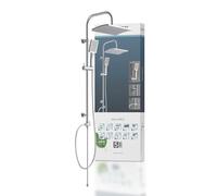 SCHÜTTE Mallorca Set de ducha | Columna de ducha con ducha de lluvia grande | Alcachofa de mano con 3 tipos de chorro | Sistema de ducha con barra de ducha regulable en altura | Ch