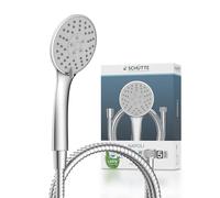 SCHÜTTE NAPOLI - Manguera de ducha con alcachofa de mano con cabezal de ducha ajustable en 3 posiciones, juego de ducha con manguera, manguera para ducha en cromo