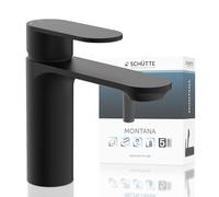 SCHÜTTE Rubinetto per lavabo MONTANA 32310, rubinetto per bagno con set di scarico, rubinetteria per bagno, miscelatore monocomando per bagno con tappo di scarico a saltarello, cromato