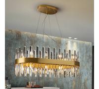 Schuller Valencia Lámpara colgante Grace, hierro, cristal, ovalada, 20 luces
