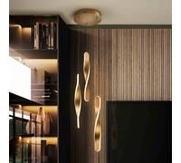 Schuller Valencia Lámpara colgante LED Twist, 3 luces Aluminio, metal, acrílico, color dorado