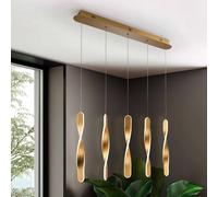 Schuller Valencia Lámpara colgante LED Twist, 5 luces Aluminio, metal, acrílico, color dorado
