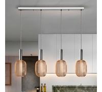 Schuller Valencia Micron lámpara colgante lineal, 4 luces, cromo, dorado