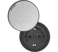 Schulte EVOline One, enchufe empotrado, modelo 00.039, tapa de acero inoxidable cepillado