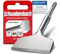 SCHWABENBACH ® Cincel de espada SDS Plus 75 x 165 mm - Ideal para quitar yeso - herramienta para quitar azulejos - Punta extra endurecida - muro rápido con cincel martillo perforador