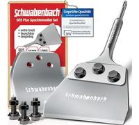 SCHWABENBACH Cincel de espátula mejorado SDS-Plus 250 x 125 mm - 2 mm de grosor - Incluye hoja de repuesto y tornillos - raspador de suelo premium para una eliminación eficiente de alfombras, PVC