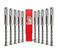 SCHWABENBACH® Juego de 10 Brocas SDS Plus Ø6mm x 110mm | Brocas para Hormigón - Brocas para Pared - Juego de Brocas - SDS para taladro y martillo perforador Bosch, Hilti, Metabo