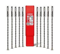 SCHWABENBACH® Juego de 10 Brocas SDS PLUS para Hormigón - 6 mm x 210 Brocas Profesionales para Piedra, Hormigón Armado, Mampostería y Granito - Calidad para Martillo Perforador