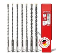 SCHWABENBACH® Juego de 7 Brocas SDS Plus Ø5-12mm x 210mm | Brocas para Hormigón - Brocas para Pared - Juego de Brocas - SDS para taladro y martillo perforador Bosch, Hilti, Metabo