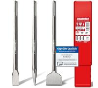 SCHWABENBACH® SDS Max Juego de Cinceles 3 Piezas, 25 mm + 50 mm | Cincel Puntiagudo - Compatible con Bosch Hilti Metabo