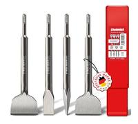 SCHWABENBACH® SDS PLUS Chisel Set - 4pcs. 25mm + 50mm + 50mm (angular) + Pointed Chisel - EXTREMADAMENTE ROBUSTO- Cinceles compatibles con Bosch Hilti Metabo uvm. Martillo perforador