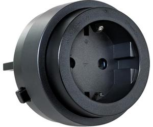 SCHWAIGER Adaptador de enchufe eléctrico modular, enchufe doméstico, adaptador de carga USB, sistema Click & Twist 680 W/20 W, certificado VDE Ø 62 mm, montaje sin herramientas, negro