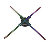 Schwamm Proyector holográfico LED 3D publicidad ventilador WiFi 720 LED APP holograma luz comercial montado en la pared con piezas de repuesto accesorios piezas enchufe de la UE