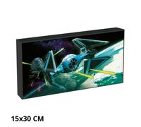 Scifi planet lienzo iluminado de star wars (interceptor de corbata)