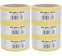 Scley cinta de pintor, cinta carrocero ancho 48mm, eslora 33m, 3 piezas cinta carrocero pintura, Cinta de carrocero amarillo, masking tape Serie *545*, A0303-450148 (Paquete de 2)