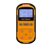 Scondaor Detector de fugas de gas para H2S CO O2 y LEL, detector de gas múltiple portátil con alarmas audibles, visuales y de vibración, monitor de gas 4 en 1, pantalla LCD digital (naranja)