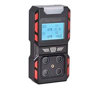 Scondaor Nuevo modelo de detector de gas portátil tipo voz, monitor de gas portátil de calidad del aire 4 con pantalla LCD digital grande, batería de litio recargable (negro)