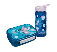 Scooli - Set de regalo de vajilla para niños Disney Stitch - set compuesto por fiambrera y biberón - ideal para el colegio o la guardería - para niños a partir de 4 años - de plástico - sin BPA