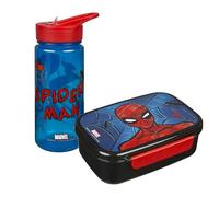 Scooli - Set de Regalo de vajilla para niños Spider Man - Set Compuesto por Fiambrera y biberón - Ideal para el Colegio o la guardería - a Partir de 4 años - de plástico - sin BPA