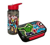 Scooli - Set de vajilla Infantil Avengers para Regalo - Set Compuesto por Fiambrera y Botella para Beber - Ideal para la Escuela o la guardería - a Partir de 4 años - de plástico