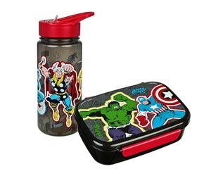 Scooli - Set de vajilla Infantil Avengers para Regalo - Set Compuesto por Fiambrera y Botella para Beber - Ideal para la Escuela o la guardería - a Partir de 4 años - de plástico