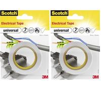 Scotch 4401WHT - Cinta eléctrica aislante (10 m x 15 mm), color blanco (Paquete de 2)