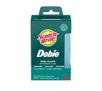 Scotch-Brite Dobie - Almohadilla de Limpieza, Almohadillas Multiusos para Cocina, baño y hogar, 3 estropajos/Surtido (Azul, Verde, Rojo)