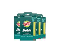 Scotch-Brite Dobie Pads, Esponja Dobie para Limpieza Multiusos de Cocina, baño y hogar, Almohadillas de Limpieza Dobie antiarañazos seguras para Utensilios de Cocina antiadherentes, 12 Almohadillas