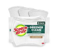 Scotch-Brite Esponja antiarañazos, reciclada, Blanca, 3.3 x 2.6 x 0.7 Pulgadas, Paquete de 3