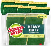 Scotch-Brite Esponja de fregado resistente, 6 esponjas de cocina diseñadas para desastres difíciles en la cocina que duran 3 veces más*, mejor para sartenes de hierro fundido y parrillas al aire libre