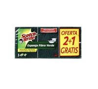 Scotch-Brite Esponja Fibra Verde Pack 2+1