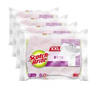 Scotch-Brite Esponja XXL para Fregar el Baño, 1 Unidad por Paquete - Suave y Duradera, para Superficies Delicadas como Vidrio, Cromados y Cerámica (Paquete de 4)