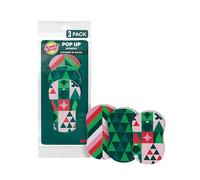 Scotch-Brite Esponjas Pop-Up de Navidad, 3 Piezas por Paquete, esponjas comprimidas únicas Que se expanden en el Agua, patrón Rojo y Verde Festivo