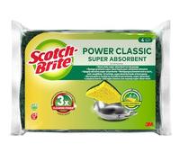 Scotch-Brite Estropajo Clásico de Cocina - Pack de 4 Esponjas Abrasivas con Alta Absorción - para Ollas, Sartenes y Limpieza Intensiva