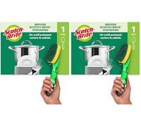 Scotch-Brite Estropajo con Mango con dispensador de líquido para tareas difíciles, 1 Unidad por Paquete (Paquete de 2)