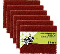 Scotch-Brite - Juego de 6 Almohadillas para Fregar (Limpieza rápida, 10,2 x 13,3 cm, para cocinar en Alimentos y aceites de cocción, para Usar en una Bandeja fría o Caliente, Naranja